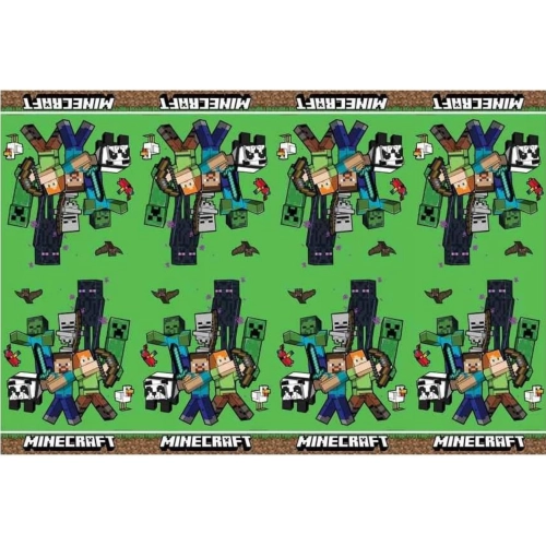 Obrus foliowy minecrafr piksele gra tnt dekoracje urodzinowe 180x120cm