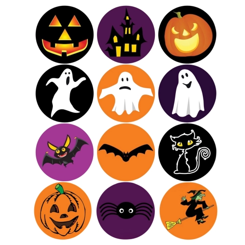 Opłatki waflowe na babeczki muffinki 12 sztuk dynia kot pająk mix halloween
