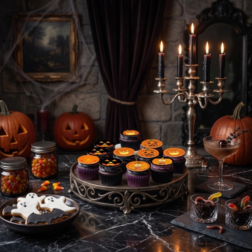 Opłatki waflowe na babeczki muffinki dynia mix 12 sztuk halloween śmieszne miny