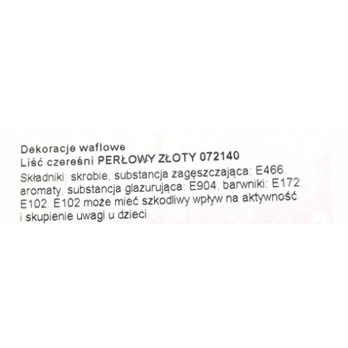 Liście waflowe ozdoby na tort listki dekoracje urodzinowe wesele komunia perłowo-złote 10 sztuk