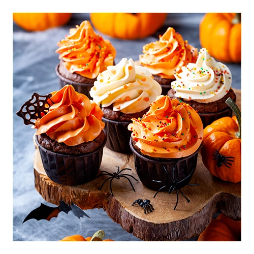 Posypka cukrowa HALLOWEEN czaszka duszek perełki ozdoby na tort dekoracje na babeczki mix 35g