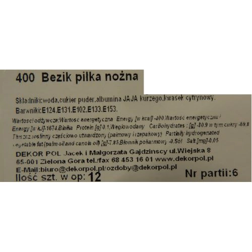 Posypka tort bezy beziki dekoracje piłka nożna 12x