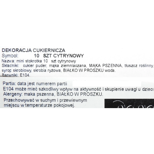 Kwiaty ozdoby na tort kwiat cukrowy stokrotka żółta dekoracje urodzinowe 10 sztuk