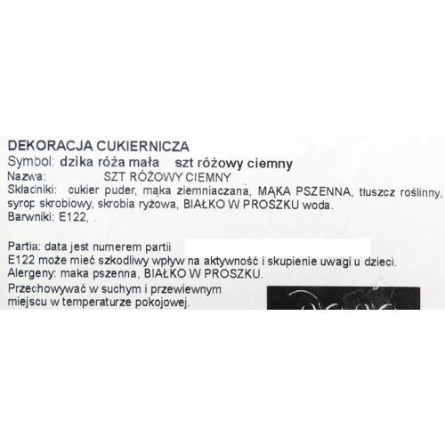 Kwiat cukrowy ozdoby na tort róża dekoracje urodzinowe wesele komunia różowy biel