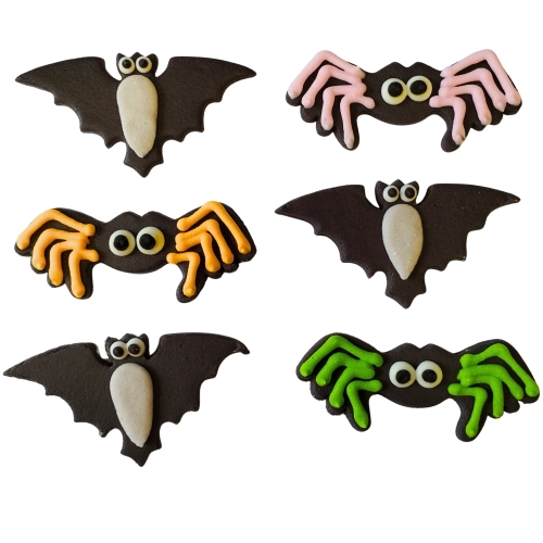 Figurki na tort pająki nietoperz dekoracje halloween ozdoby na tort 6 sztuk