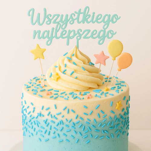 Posypka ozdoby na tort pałeczki niebieskie dekoracje urodzinowe mix 500g
