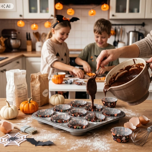 Papilotki do muffinek 50 sztuk foremki na babeczki halloween dynia nietoperz