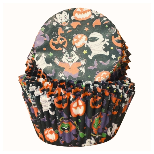 Papilotki do muffinek 50 sztuk foremki na babeczki halloween dynia nietoperz