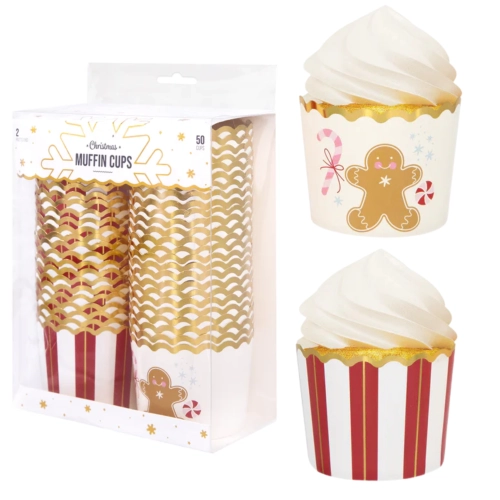Papilotki do muffinek foremki babeczki osłonki świąteczne Boże Narodzenie 50szt