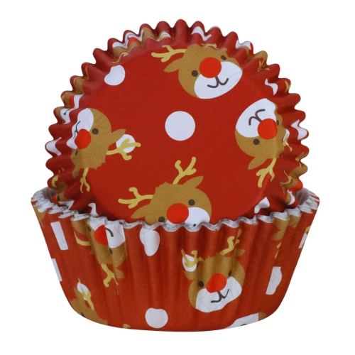 Papilotki do muffinek foremki babeczki osłonki świąteczne Boże Narodzenie renifer 30szt