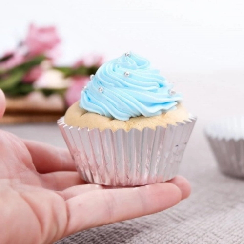 Papilotki do muffinek 60 sztuk foremki na babeczki srebrne dekoracje urodzinowe