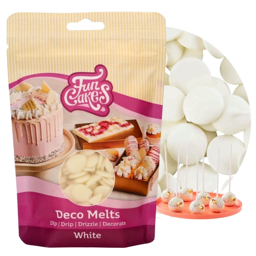 Pastylki czekoladowe polewa na tort drip biały deco melts do rozpuszczania 250g