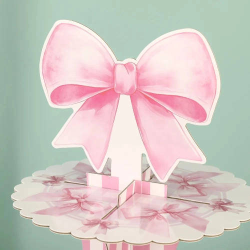 Patera papierowa na ciasto babeczki stojak na muffinki kokardki różowe urodziny