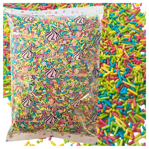 Posypka ozdoby na tort pałeczki kolorowe dekoracje urodzinowe mix 500g