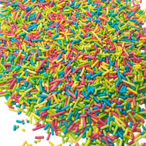 Posypka ozdoby na tort pałeczki kolorowe dekoracje urodzinowe mix 500g