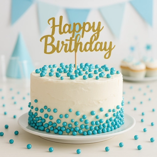 POSYPKA CUKROWA na tort PEREŁKI NIEBIESKI dekoracje URODZINY ozdoby 25g