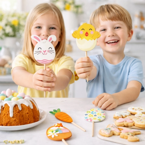 Topper na tort piker 5szt pisanka kurczaczek zajączek mix na babeczki Wielkanoc