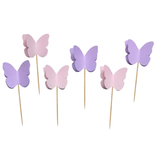 Topper pikery urodzinowe motylki  6szt