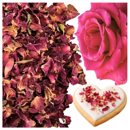Kwiaty jadalne róża ozdoby na tort płatki róży suszone urodziny 20g