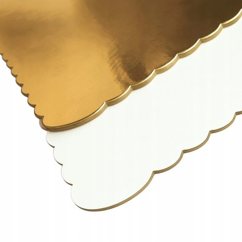 Podkład pod tort 40x60 cm złoto biały prostokątny gładki podkładka pod ciasto