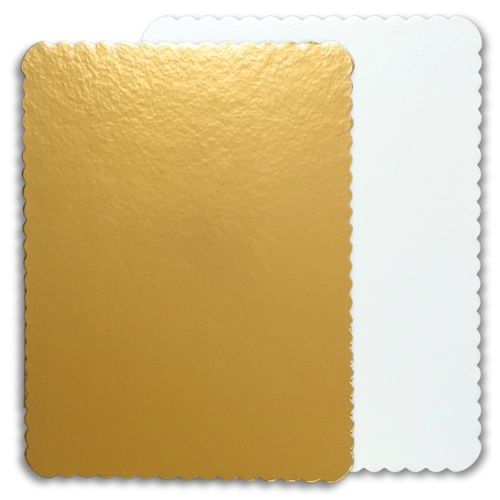 Podkład pod tort 40x60 cm złoto biały prostokątny gładki podkładka pod ciasto