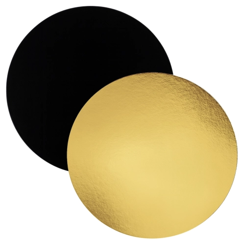 Podkład pod tort okrągły złoto czarny 34cm gładki podkładka na ciasto