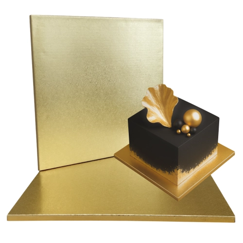 Podkład pod tort 36x36cm gruby złoty podkładka pod tort trwały sztywny kwadratowy