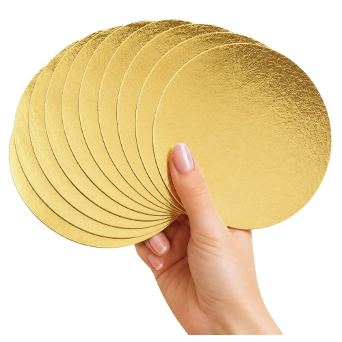 Podkład pod tort 18 cm okrągły złoty podkładka dekoracje urodzinowe 10 sztuk