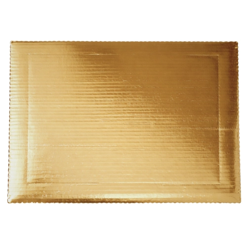 Podklad pod tort prostokątny 30x40 złoty fala podkładka na ciasto