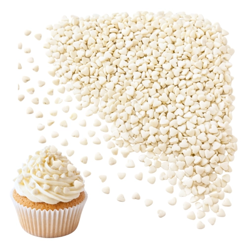 Posypka cukrowa na tort serce serduszka na walentynki białe 1kg