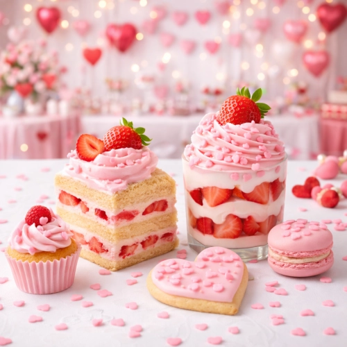 Posypka cukrowa na tort serce serduszka na walentynki różowe 3mm 50g