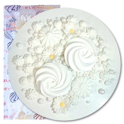 Posypka ozdoby na tort dekoracje komunijne chrzest kwiatuszki 70g