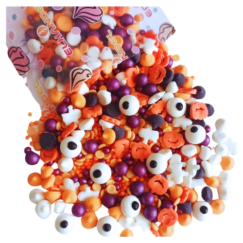 Posypka cukrowa na tort halloween beziki oczy dynie maczek kofetti 50g