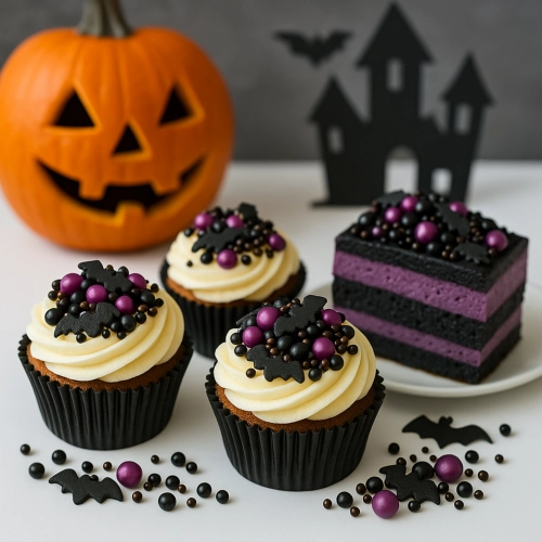 Posypka cukrowa na tort halloween nietoperz perełki na babeczki 50g
