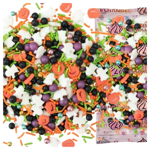 Posypka na tort 50g dynia duszek perełki mix halloween dekoracje na babeczki