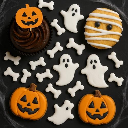 Posypka cukrowa na tort halloween biała kość dekoracje cukrowe na babeczki 1kg