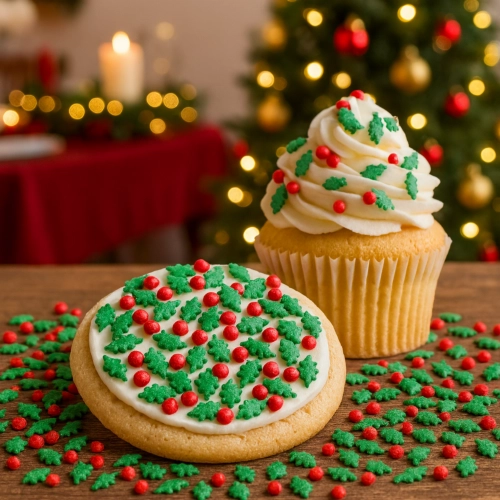 Posypka cukrowa na tort Boże Narodzenie perełki ostrokrzew dekoracja święta 55g