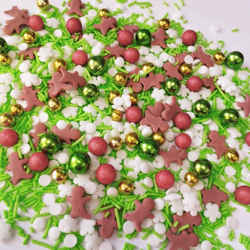 Posypka cukrowa na tort płatki śniegu ludzik perełki mix święta Boże Narodzenie 40g