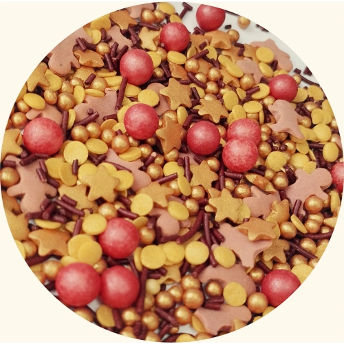 Posypka cukrowa na tort gwiazdki ludzik perełki mix święta Boże Narodzenie 40g