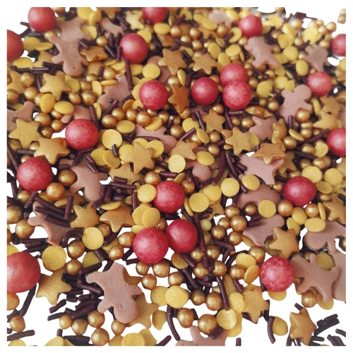 Posypka cukrowa na tort gwiazdki ludzik perełki mix święta Boże Narodzenie 40g