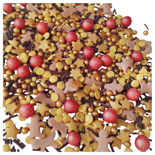 Posypka cukrowa na tort gwiazdki ludzik perełki mix święta Boże Narodzenie 40g