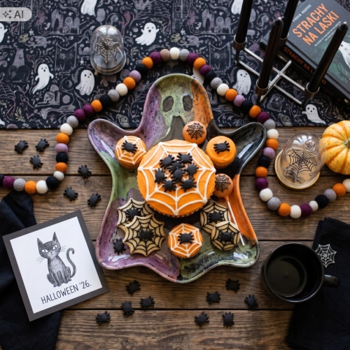Posypka na tort 100g pająk halloween dekoracje cukrowe na babeczki pająki