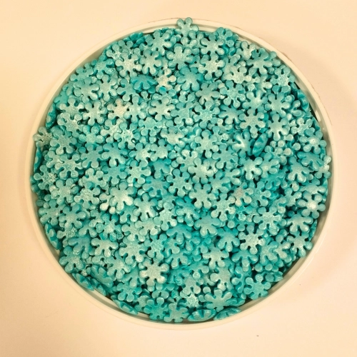 Posypka cukrowa na tort niebieskie perłowe śnieżynki płatki śniegu święta Boże Narodzenie 100g