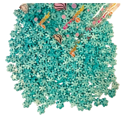 Posypka cukrowa na tort niebieskie perłowe śnieżynki płatki śniegu święta Boże Narodzenie 100g