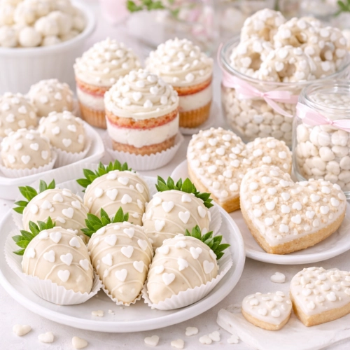 Posypka cukrowa na tort serce serduszka na walentynki białe 100g