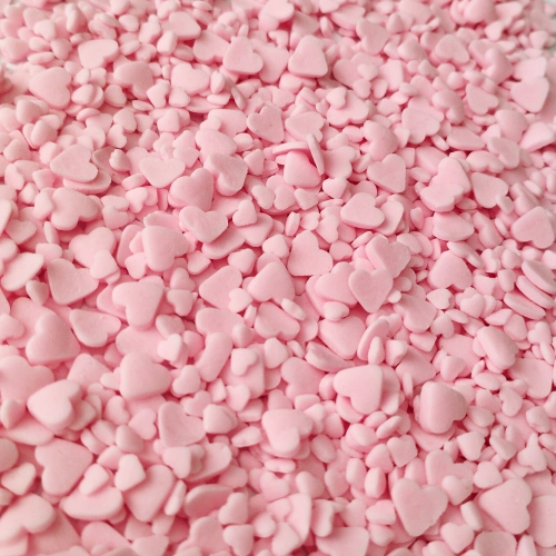Posypka cukrowa na tort serce serduszka na walentynki różowe mix 50g