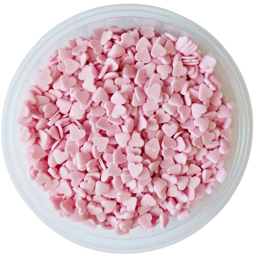 Posypka cukrowa na tort serce serduszka na walentynki różowe 6mm 50g