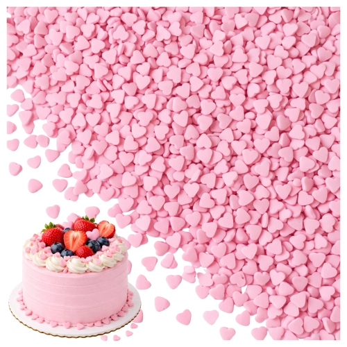 Posypka cukrowa na tort serce serduszka na walentynki różowe 6mm 1kg