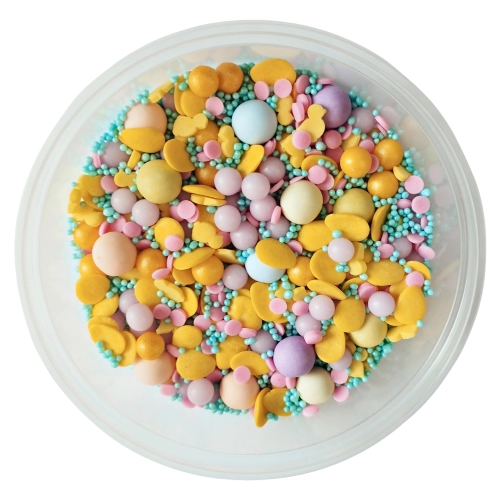 Posypka na tort 50g jajeczka cukrowe perełki maczki kule czekoladowe dekoracje świąteczne Wielkanoc