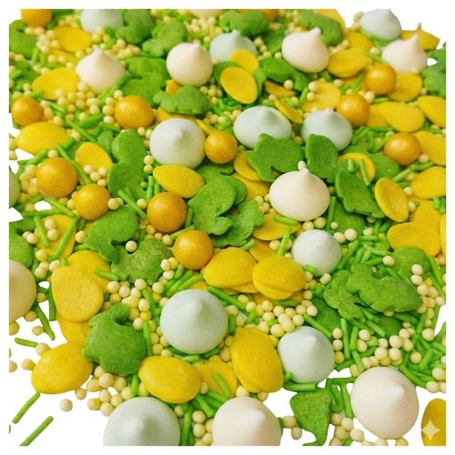 Posypka na tort 50g jajeczka cukrowe królik perełki beziki mix dekoracje świąteczne Wielkanoc